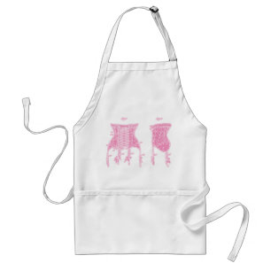 Pink 1908 Corset Illustration Standard Apron