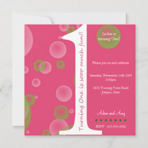 Pink 1st Birthday #1 Invitation