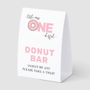 Pink 1st Birthday Doughnut Bar paper Tent