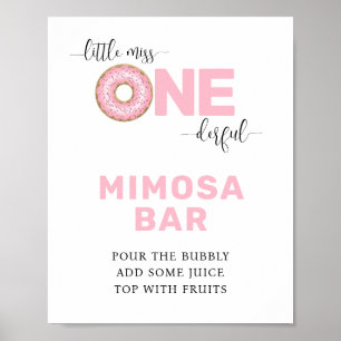 Pink 1st Birthday Mom-osa Bar  Poster