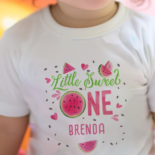 Pink 1st birthday one in a Melon, Summer Girl Baby T-Shirt