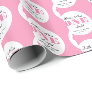 Pink 1st Birthday Wrapping Paper