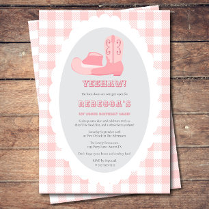 Pink 1st Rodeo Birthday Party Invitation