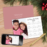 Pink 2025 Modern Minimalist Family Photo Calendar Holiday Card<br><div class="desc">2025 Dusty Pink Customisable Family Name and Photo Calendar New Year Cards featuring your personalised photo and name. 🌟This is for 2025🌟 Designed for 2024, and perfect for small gifts, or in place of holiday cards! Please contact us at cedarandstring@gmail.com if you need assistance with the design or matching products....</div>