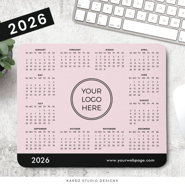 Pink 2026 Business Calendar Mouse Pad (Creator Uploaded)