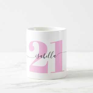 Pink 21st Birthday Gift Coffee Mug