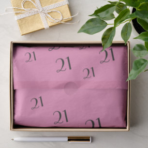 PINK 21st Birthday number pattern Tissue Paper