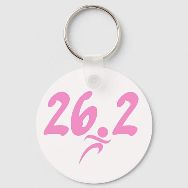 Pink 26.2 marathon key ring (Front)