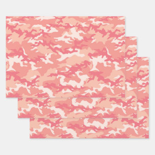 Pink 2 Camo Camouflage Wrapping Paper Sheet