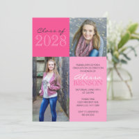 Pink 2 Toned Classic 2 Photo Graduation