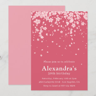 Pink 30th birthday invitations Boho Floral