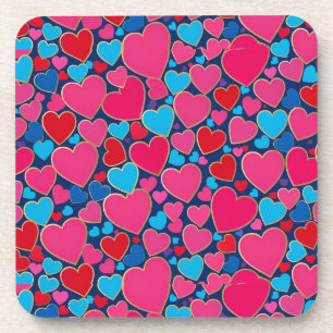 PInk 3d hearts Coaster