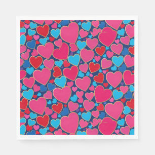 PInk 3d hearts Napkin