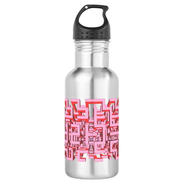 Pink 3D Maze Water Bottle (Front)