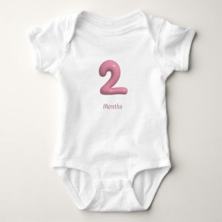 Pink 3D Number 2 - 2 Months Baby Bodysuit
