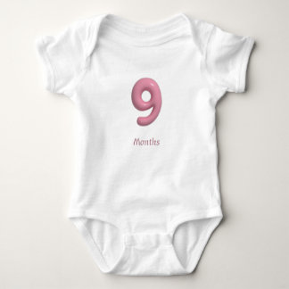 Pink 3D Number 9 - 9 Months Baby Bodysuit