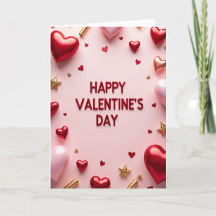 Pink 3D Valentines Day Card