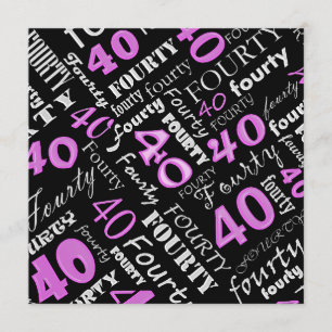 Pink 40th Birthday Party Invitation