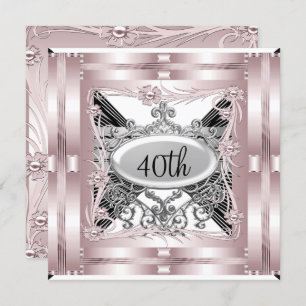 Pink 40th Birthday Party Invitation any Occasion