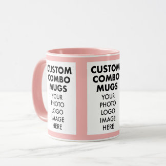 Pink 4:6 Portrait Frame 3 x Photo Custom Combo Mug