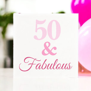 Pink 50 & Fabulous Birthday Paper Napkin