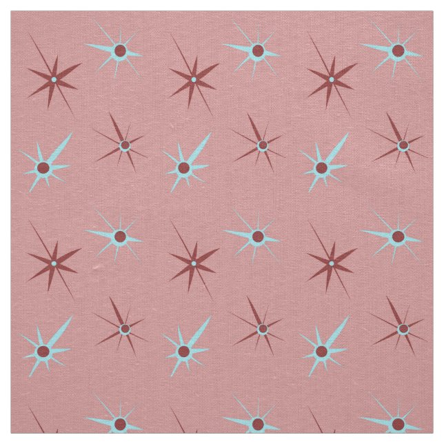 Pink 50's Starburst Fabric (Swatch)