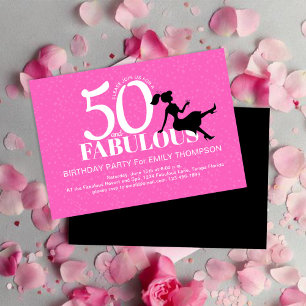 Pink 50th Birthday Party Chic Custom Invitation