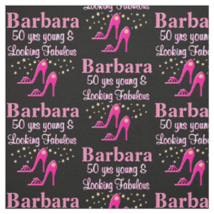 PINK 50TH BIRTHDAY PERSONALIZED SHOE FABRIC