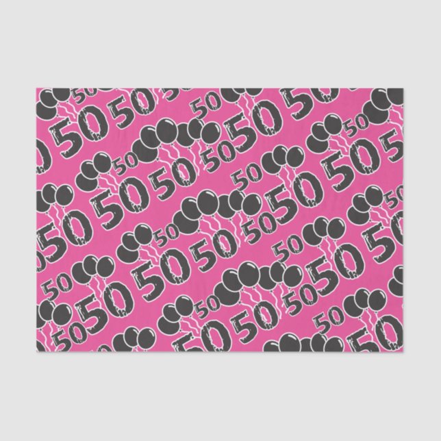PINK 50th Birthday Tissue Paper (Front)