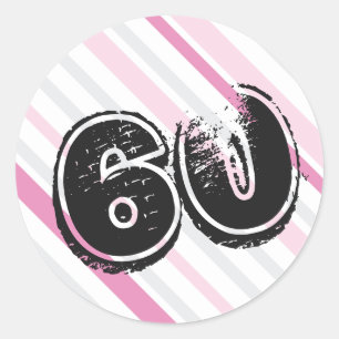 Pink 60th Birthday 60 Stickers