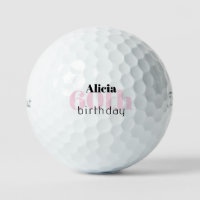 Pink 60th Birthday Custom Name   Titleist Pro V1