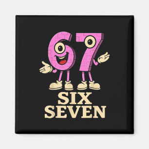 Pink 67 Six Seven 6-7 - Funny Italian Brainrot Kid Magnet