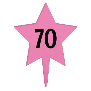 Pink 70th Birthday party cake topper star picks