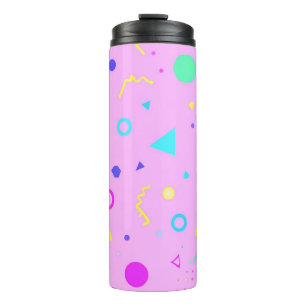 Pink 80s Memphis Geometric Pattern Thermal Tumbler