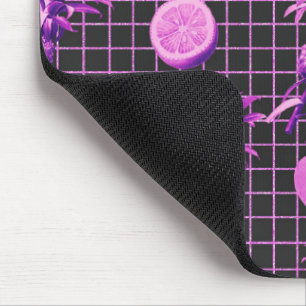 Pink 80s Pineapple Mango Lemon Pattern Mouse Pad