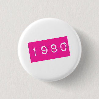 Pink 80s Retro Graphic Vintage Birthyear Birthday 3 Cm Round Badge