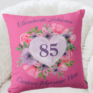 Pink 85th Birthday Pillow for Women