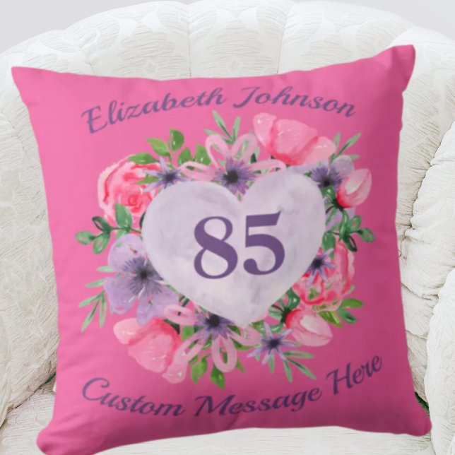 Pink 85th Birthday Pillow for Women (Creator Uploaded)