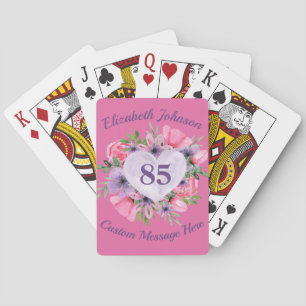 Pink 85th Birthday Playing Cards for Women