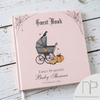 Pink A Baby is Brewing Photo Baby Shower Guest Book