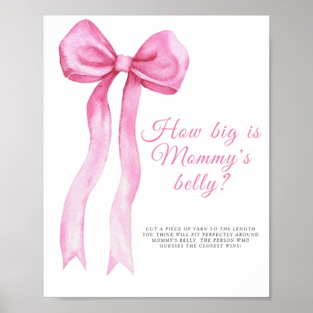 Pink a bow - how big is mummy's belly game  poster (Front)