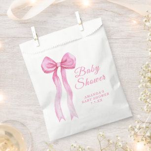 Pink a Bow It's Girl Baby shower Favour Bag