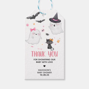 Pink A Little Boo Baby Shower Favour Tags