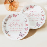 Pink A Little Butterfly Is On The Way Baby Shower  Paper Plate<br><div class="desc">These are Elegant Soft Pink A Little Butterfly Is On The Way Baby Shower Paper Plates!</div>