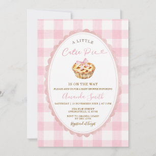 Pink A Little Cutie Pie Girl Baby Shower Invitation
