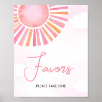 Pink A Little Ray of Sunshine Baby Shower Favours