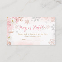 Pink A Little Snowflake Baby Shower Diaper Raffle