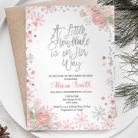 Pink A Little Snowflake is on Her Way Baby Shower