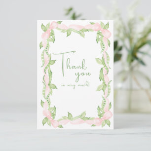 Pink A Little Sweet Pea Girl Baby Thank You Card