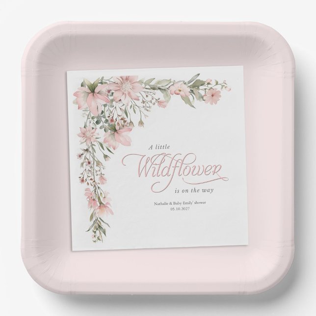 Pink a Little wildflower themed Elegant baby girl  Napkin (Creator Uploaded)